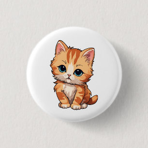 Badge Rond 2,50 Cm Cute tabby Chat