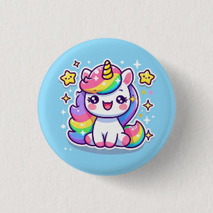 Badge Rond 2,50 Cm Cute Unicorn