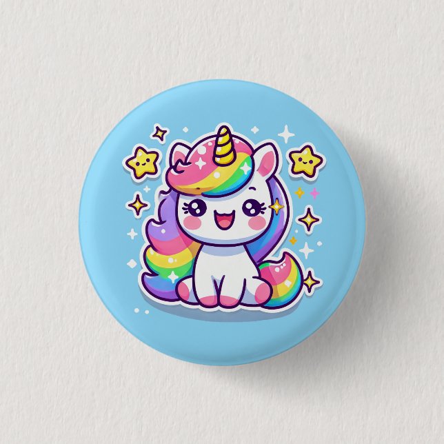 Badge Rond 2,50 Cm Cute Unicorn (Devant)