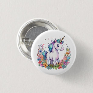 Badge Rond 2,50 Cm Cute Unicorn Cool Unicorn positif