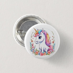 Badge Rond 2,50 Cm Cute Unicorn Cool Unicorn positif
