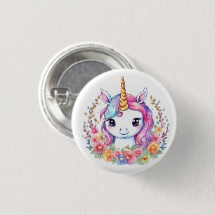 Badge Rond 2,50 Cm Cute Unicorn Cool Unicorn positif