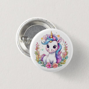 Badge Rond 2,50 Cm Cute Unicorn Cool Unicorn positif