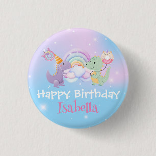 Badge Rond 2,50 Cm Cute Unicorn Rainbow Dino Donut ballon Anniversair
