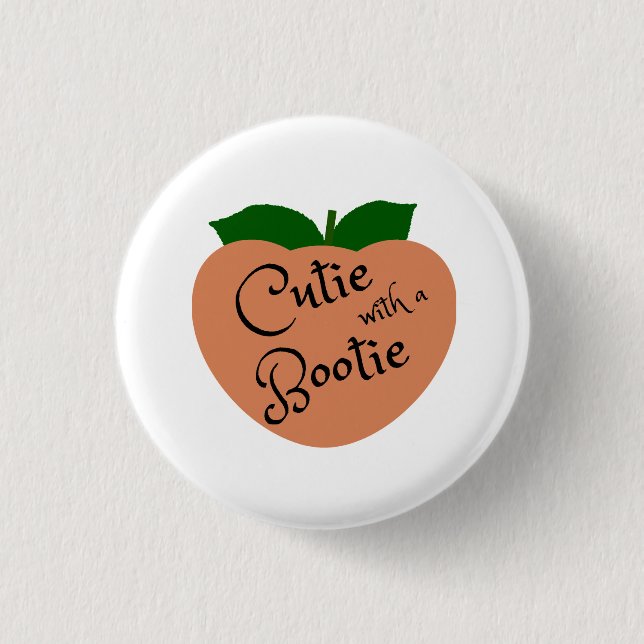 Badge Rond 2,50 Cm Cutie avec un bouton de Bootie (Devant)