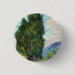 Badge Rond 2,50 Cm Cyprès de Vincent Van Gogh Beaux-Arts