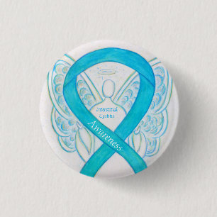 Badge Rond 2,50 Cm Cystite interstitielle Sensibilisation Ruban Angel
