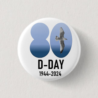 Badge Rond 2,50 Cm D-Day 80 - 1944-2024