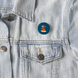 Badge Rond 2,50 Cm Dabbing Snowman Basketball Ball Tee Noël Sant