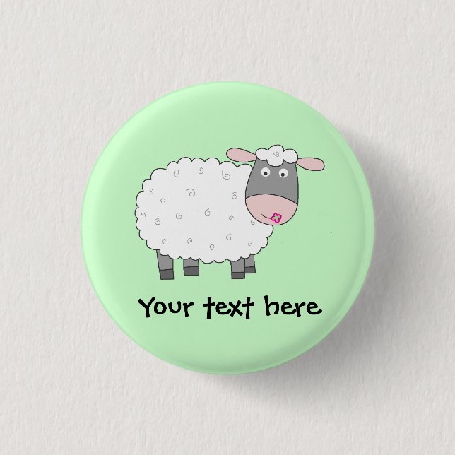 Badge Rond 2,50 Cm Daisy Sheep (Devant)