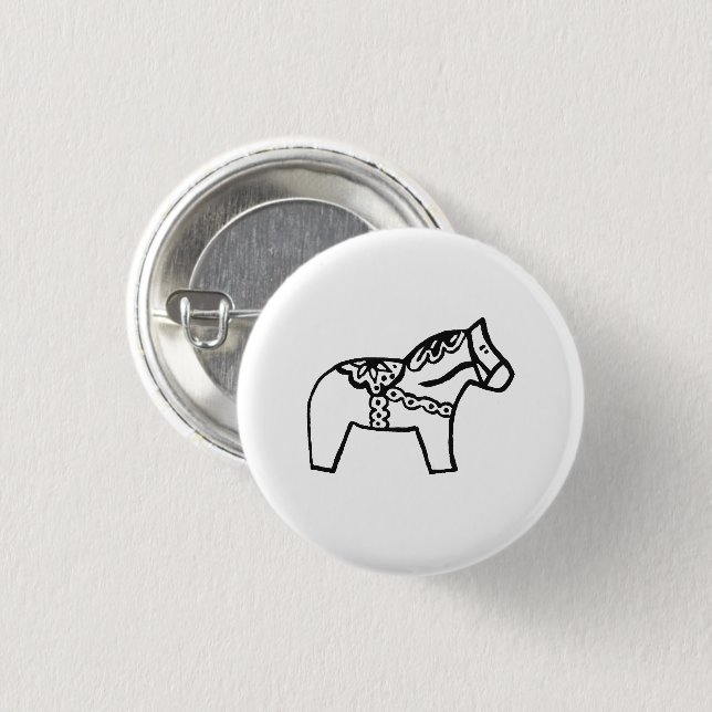 Badge Rond 2,50 Cm Dala Horse (Devant & derrière)