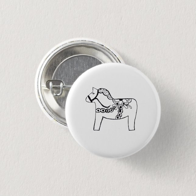 Badge Rond 2,50 Cm Dala Horse (Devant & derrière)