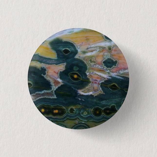 Badge Rond 2,50 Cm Dalle de Jasper Océan (Devant)