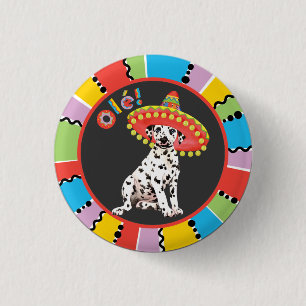 Badge Rond 2,50 Cm Dalmate de fiesta