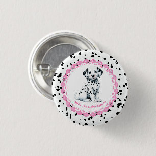 Badge Rond 2,50 Cm Dalmatie Imprimer Anniversaire Black and White p