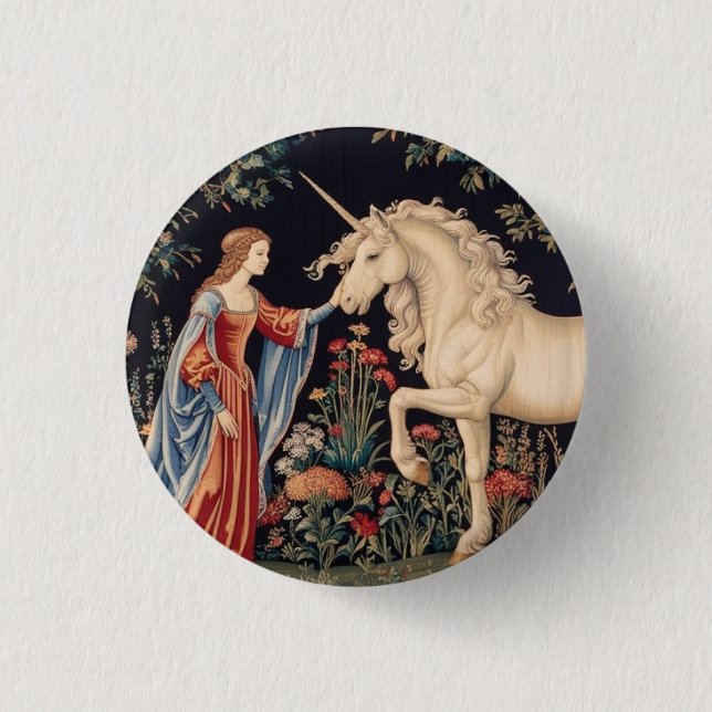 Badge Rond 2,50 Cm Dame à la Licorne (Devant)