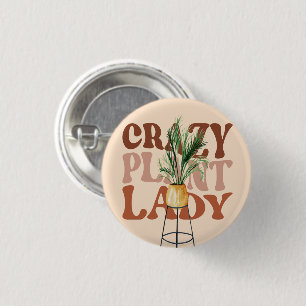 Badge Rond 2,50 Cm Dame de la plante rétro typographie de plantes à l