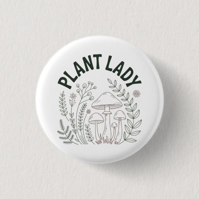 Badge Rond 2,50 Cm Dame des plantes (Devant)