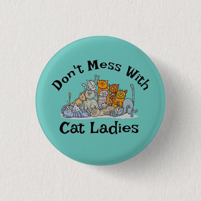 Badge Rond 2,50 Cm Dames de chats Design (Devant)
