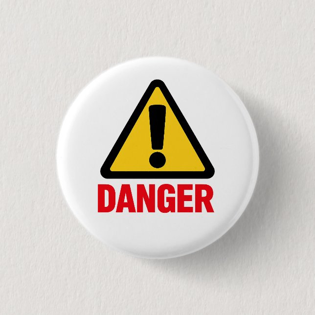Badge Rond 2,50 Cm DANGER – Conception de Panneau d'Avertissement (Devant)