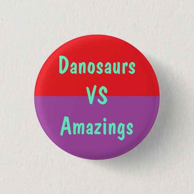 Badge Rond 2,50 Cm Danosaurs contre le bouton d'Amazings (Devant)