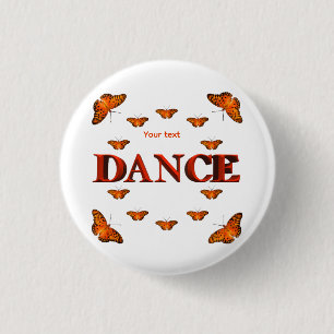 Badge Rond 2,50 Cm Danse avec des papillons design