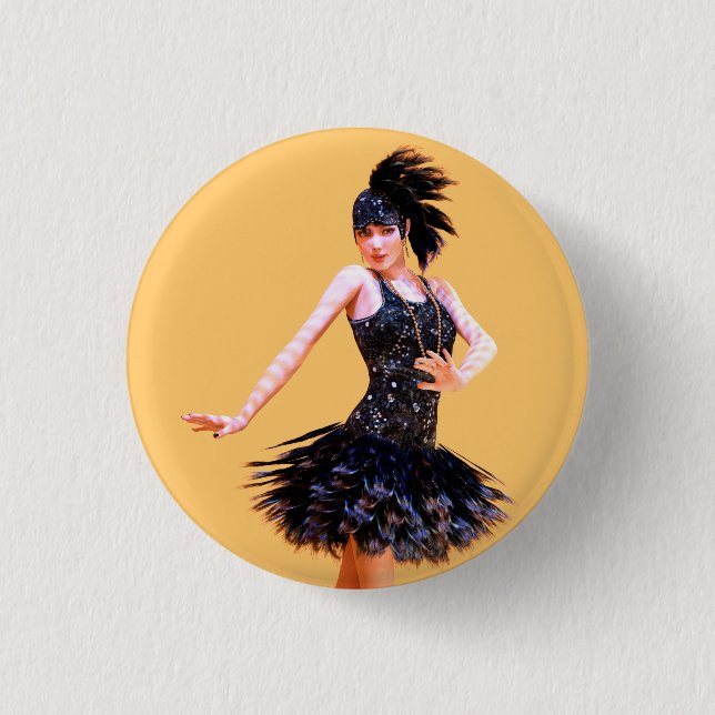 Badge Rond 2,50 Cm Danse Flapper Vintage (Devant)