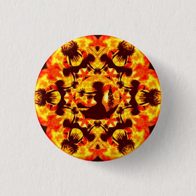 Badge Rond 2,50 Cm Danseurs Hula (Devant)