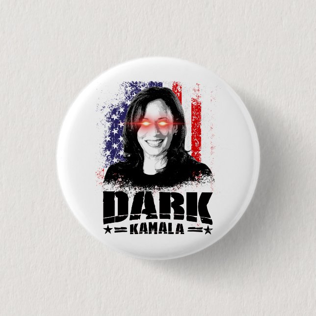 Badge Rond 2,50 Cm Dark Kamala (Devant)