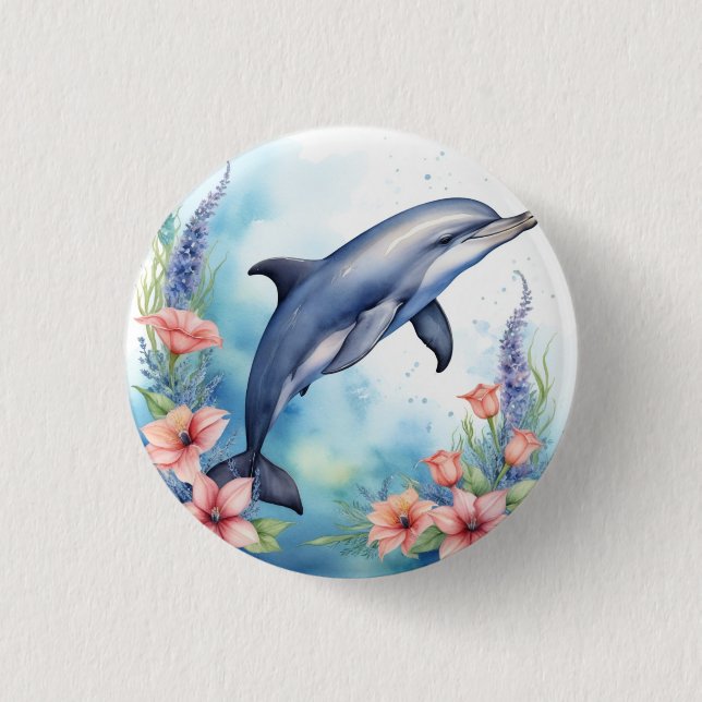 Badge Rond 2,50 Cm Dauphin de mer (Devant)