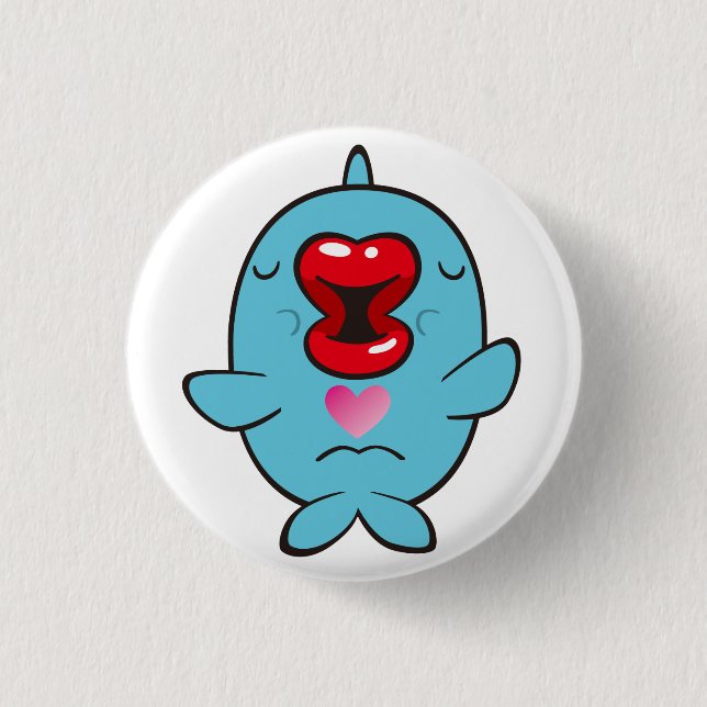 Badge Rond 2,50 Cm dauphin embrassant (Devant)