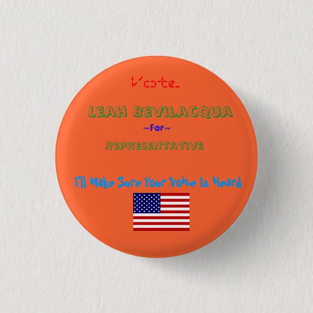 Badge Rond 2,50 Cm dbi_flag_usa [1], représentant, Leah Bevilacqu… (Devant)