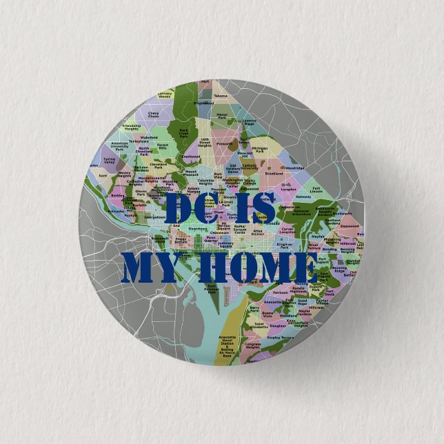 Badge Rond 2,50 Cm DC EST MON Bouton HOME (Devant)
