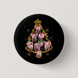 Badge Rond 2,50 Cm Décoration de l'ornement de cochon Arbre de Noël J