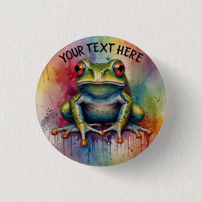 Badge Rond 2,50 Cm Découvrez la magnifique grenouille captivante (Devant)