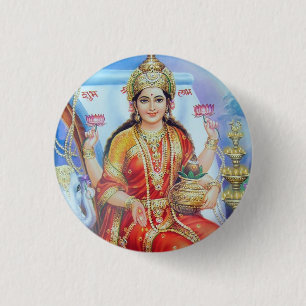 Badge Rond 2,50 Cm Déesse indoue Lakshmi Devi