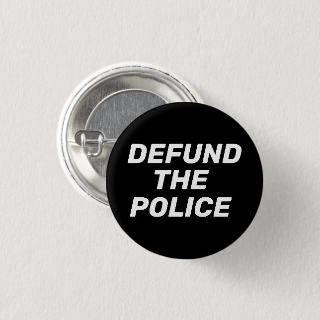 Badge Rond 2,50 Cm "Défendre la police" noir blanc (Devant & derrière)