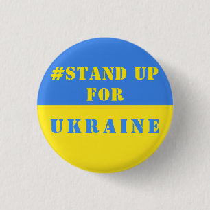 Badge Rond 2,50 Cm Défendre L'Ukraine - Liberté - Drapeau Ukrainien