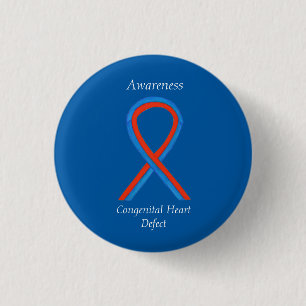 Badge Rond 2,50 Cm Déficience cardiaque congénitale Sensibilisation a