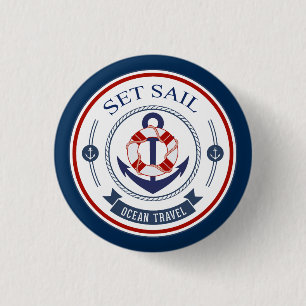 Badge Rond 2,50 Cm Définir la voile Ocean Travel Nautique