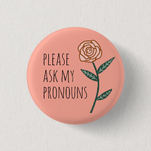 Badge Rond 2,50 Cm Demandez À Mes Pronounours Rose CUSTOM