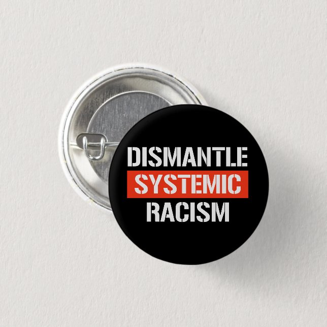 Badge Rond 2,50 Cm Démanteler Racisme Systémique Sticker Rectangulair (Devant & derrière)