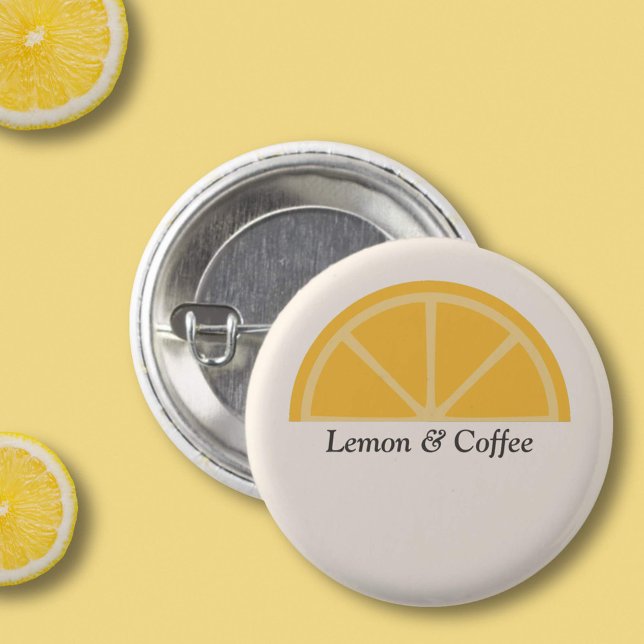 Badge Rond 2,50 Cm Demi-tranche de citron (Lemon Half-Slice Button)