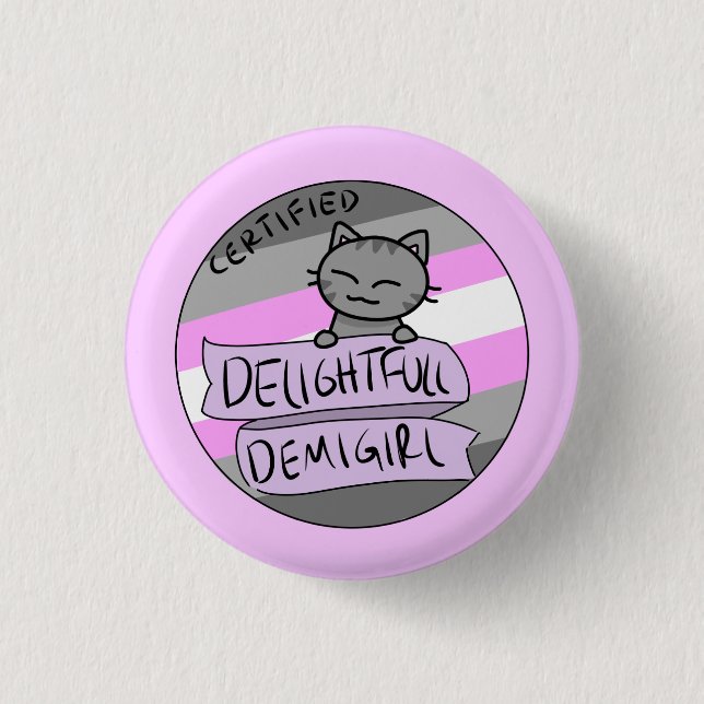 Badge Rond 2,50 Cm Demigirl délicieux (Devant)