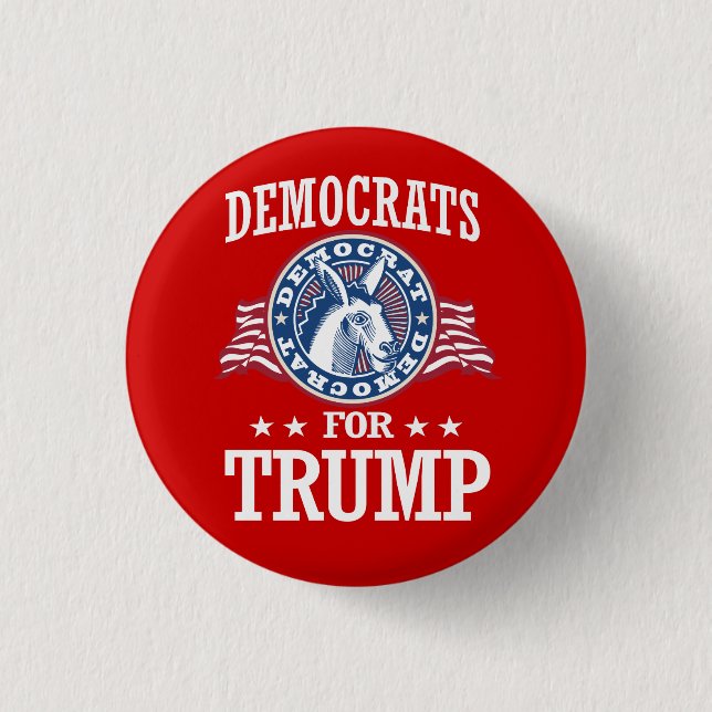 BADGE ROND 2,50 CM DÉMOCRATES POUR TRUMP (Devant)