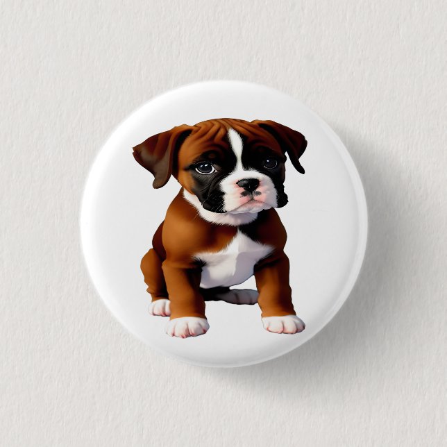 Badge Rond 2,50 Cm Denim Veste Boxer Chien (Devant)