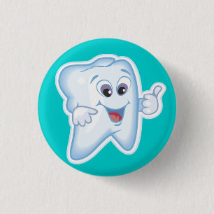 Badge Rond 2,50 Cm Dent heureuse saine