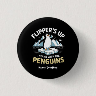Badge Rond 2,50 Cm Des Palmes Drôle, Reposez Avec Les Pingouins Gras