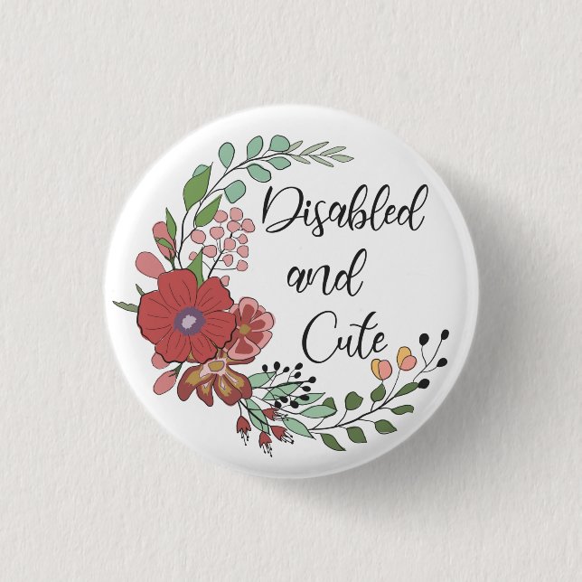 Badge Rond 2,50 Cm Désactivé et mignon (Devant)