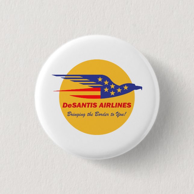 Badge Rond 2,50 Cm DeSantis Airlines Funny Political Meme Ron DeSanti (Devant)